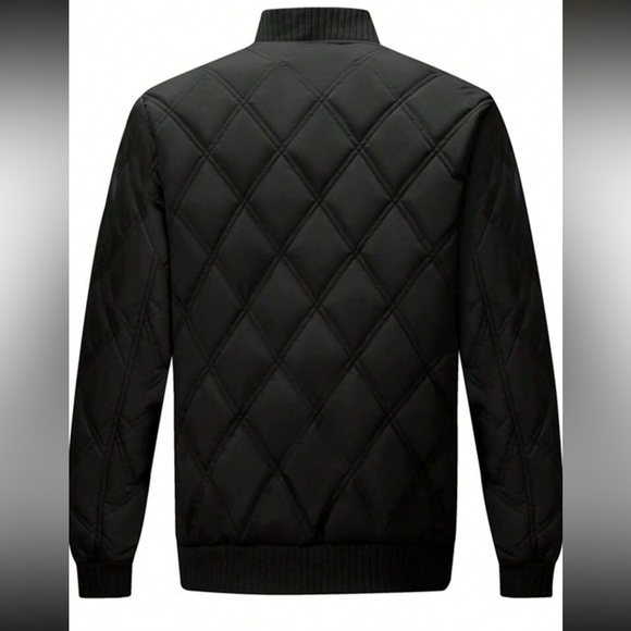 Mens padded quilted zip up bomber jacket - Picture 2 of 10